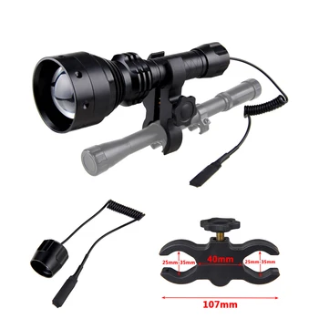 LED Zoomable Infrared Radiation Oružje Light Taktički IR 850NM Night Vision lovački svjetiljka+винтовочное nosač+18650+Punjač+prekidač