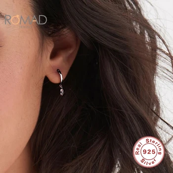 ROMAD 2020 univerzalne naušnice za žene pravokutnik Cirkon privjesak naušnice srebro 925 originalni modni nakit veleprodaja