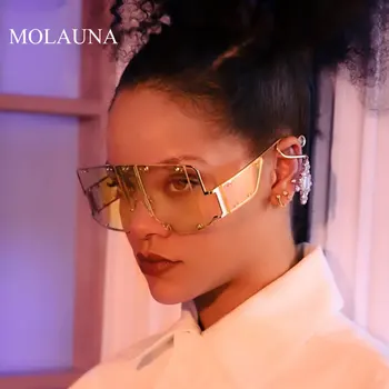 Prevelike sunčane naočale Žene 2020 moda trg slr nijanse naočale luksuzni brand metalne zakovice trend jedinstvene ženske naočale UV400