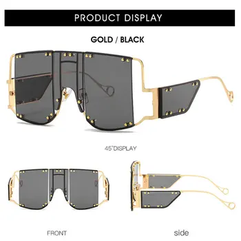 Prevelike sunčane naočale Žene 2020 moda trg slr nijanse naočale luksuzni brand metalne zakovice trend jedinstvene ženske naočale UV400