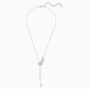 Modni dodaci SWA novi dobar Y-oblika ogrlica bijelo zlato element pero oblik Crystal ogrlica žene trend romantičan poklon