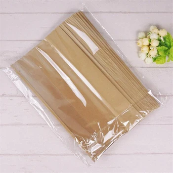 LBSISI Life 50pc Clear Kraft Paper Combat Clear Avoid Oil Packing Window Bag Baking Tost Takeaway Food Package Cake Bags