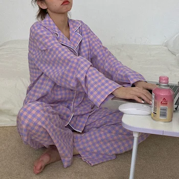 Novi Korejski Stil Ženske Pidžame Setovi Proljeće Pokrivač Slatka Dugi Rukav Soft Svakodnevni Pidžama Jesen Slobodan Pidžama Ženski Moda