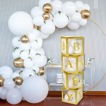 Zlato transparentno ime kutija pismo baloni Sretan Rođendan ukras djeca Balon prvi 1. rođendan Balon dekor BabyShower