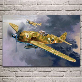 WW2 Focke Wulf fw 190 Luftwaffe Germany military aircraft living room decor home art decor drveni okvir tkanina plakati KJ640