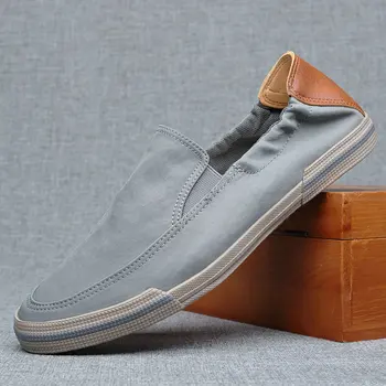 Gospodo natikače cipele Slip-on muška jednostavno muška вулканизированная cipele udobne prozračna парусиновая obuća Muška cipele na ravnim potplatima A23-30