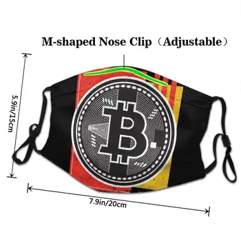 Bitcoin Non-Disposable Usta Face Mask Blockchain Cryptocurrency BTC пылезащитная zaštitni poklopac usta-муфель