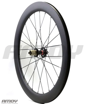 Prodaje!!! toray T700 fiber 700C 38/50/60mm clincher matte black thru axle wheelset carbon wheels for road bike with disc brakes
