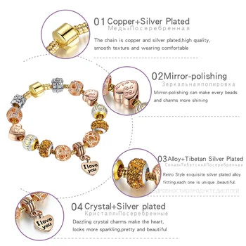 ELESHE Tibetanski srebrna boja srce Šarm narukvice i narukvice za žene nakit kristalne perle narukvica za žene djevojke pokloni