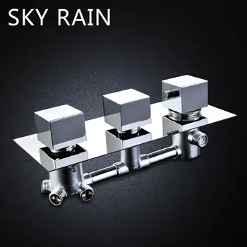 SKY RAIN kupaonica novi dizajn 3 funkcije kvadrat olovke prikladniji mesinga termostatski ventil polirani slavina za kadu