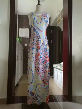 Novi 2016 ljeto dizajner piste haljina ženska vrećice elegantan geometrija tiskanih plus size XXL Maxi duge dnevne haljine