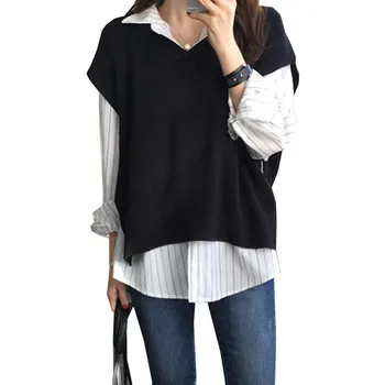 2020new kašmir pletene prsluk ženski prsluk korejski slobodan pulover kratkih dnom džemper, džemper bez rukava