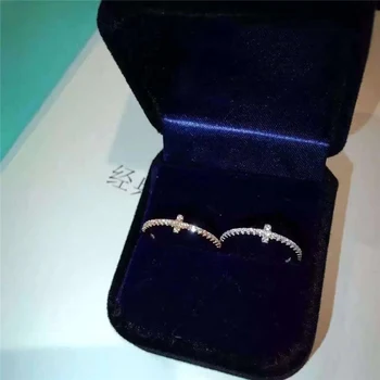 1:1оригинальный klasični šarm križ Cirkon prsten S925 sterling srebro nakit luksuzni brandovi logo Valentinovo pokloni