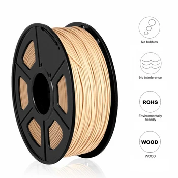 SUNLU 1.75 mm 3D Printer Wood Filament 10% Wood Fiber PLA 3D Filament Close Wooden Effect Printing Consumable 1KG With Vretenaca