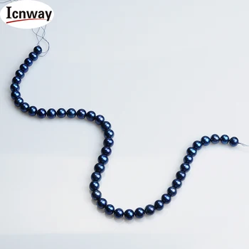 Prirodni AA+ cijele plava slatkovodni biseri 9-10 mm 15 cm DIY ogrlica narukvica naušnice Besplatna dostava na veliko