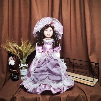 Veliki starinski klasicni porculanska palača djevojka lutka kućni ukras vintage nakit Božićni poklon 40cm