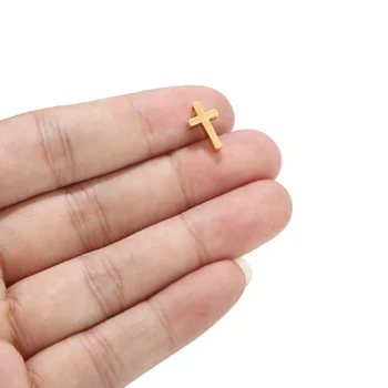 5 kom. Od nehrđajućeg čelika maleni križ privjesci Zlatni čelik ton DIY obrt križ privjesci za izradu nakita zaključke
