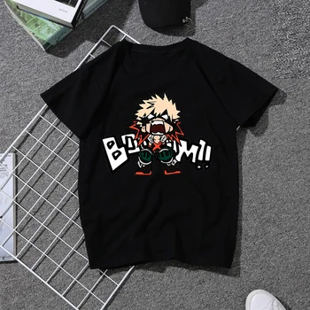 Moj Heroj Academia Bakugou Katsuki Majica Muška Moda Hip-Pop Crna Tees Pamuk Harajuku Anime Košulja Camisetas Hombre