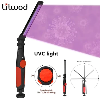 Стерилизационная lampa UVC revolving sklopivi COB Led svjetiljka ugrađena baterija baklja USB Punjiva rad svjetlo magnetski fenjer