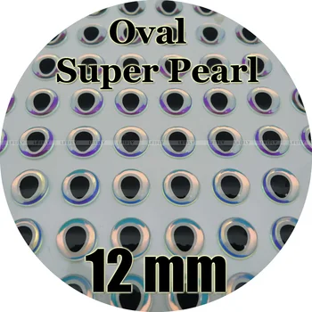 12mm 3D Super Pearl (Ovalni zjenicu bijeli krug) / Veleprodaja 300 mekih lijevanim 3D holografski рыбьих očiju, завязывание muha, Cupkati, mamac