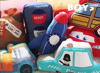 Novi bager posteljinu, jastuk vezeni djeca automobil jastuk životinja pamuk dječak naslon jastuk stereo igračka, crtani film jastuci