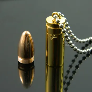 Zlato-boja nehrđajućeg čelika pismo metak ogrlica privjesak moda logo nakit