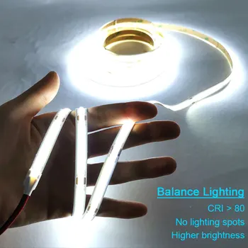 USB Powered Flexible COB LED Strip Soft Tape Light String with Dimmer Controller DC5V Decotation Lamp Cuttable Waterproof Bulb