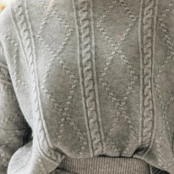 Jesen Zima Elegantan Moda 2 Kom. Skup Sivi Džemper Od Dva Dijela Skup Žena Džemper Duga Suknja Водолазка Кинтед Odjeća 2020