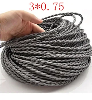 3*0.75 10 m/Lot Edison tekstila kabel tkanina žica luster žice od pruća tkanina električni kabel экстиль kabel 3*0.75