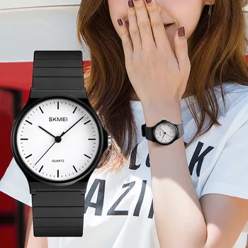 SKMEI New simple Women Watches Ladies Casual Leather Quartz Watch Women Clock montre femme reloj mujer ženski Ručni sat 2020