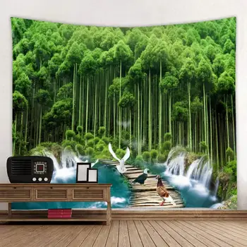 Šuma tapiserija sjajni psihodelični zid lijepa šuma tapiserija Boho Home Decor Art Wall Tkanina tkanina veličine