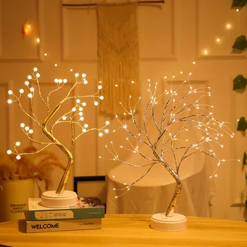 3D spavaća soba dekor lampe bakrena žica Božićni Vatru Stablo noćno svjetlo glavna svečana spavaća soba, unutarnji dječji bar dekor nevjerojatan svjetlo