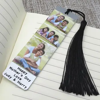 Personalizirano oznaka fotografija s četkom izrađen po mjeri oznaka slike za poklon majke upisan dar oznake za čitatelja poklon za mamu