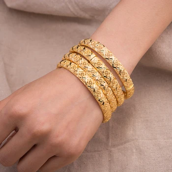 4 kom. / lot 24 u Dubai moda ženska narukvica bakar nakit vruće prodaja novih žene vjenčanje narukvice zlatne narukvice mladenke