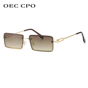 OEC CPO moda pravokutnik sunčane naočale žene Modni rimless male četvrtaste naočale za žene UV400 nijanse za muškarce naočale O767