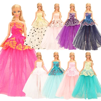 Moda ručni rad 7 predmeta /lot random lutke pribor igračka Princeze večernja haljina objekti za Barbie Dress igra djevojka DIY poklon