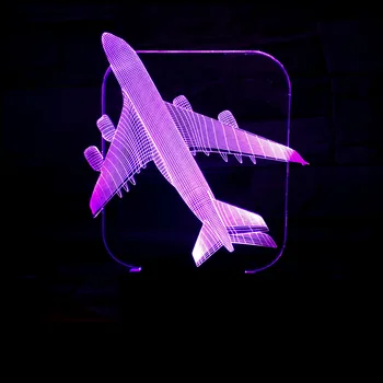 Avion kreativni dar akril šarene noćna svjetla 3d jedinstvene ukrasne stolne svjetiljke uređenje dječje sobe 3D night light