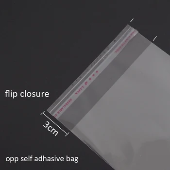 300pcs Clear Resealable film bopp/poly / целлофановый torbu 10x22+3cm prozirne poklon paketi Opp plastična ambalaža самоклеящееся pečat