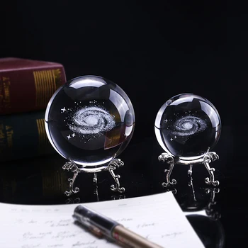3D lasersko graviranje Crystal Галактическая minijaturna skulptura loptu ukras Astronomija opseg ornament staklo pokloni loptu