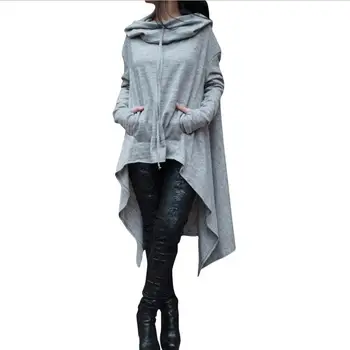 Jesen zima ženska jakna i kaput XXXXL plus size fashion dugi pulover odjeća nepravilnog majica ovratnik odjeća basic jakna