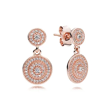 CHAMSS Fashion Wild New 925 sterling srebra svjetlucave naušnice u obliku srca branded okrugli earplugs rose gold