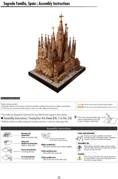 DIY Sagrada Familia, Španjolska Obrtni Paper Model Arhitekture 3D DIY Education Igračke Unikatni Adult Puzzle Game
