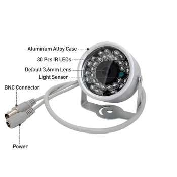 700TVL vodootporan 30 LED IR Night Vision Sony Effio-E CCD / CMOS Security Video Camera Outdoor CCTV Kamera Mini Analog Cam