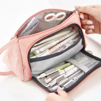 Veliki Kapacitet Kawaii Korea Style Olovka Case Pen Brush Bag Cortical Pu Girls Šminka Storage Organizer Torbe Školskog Pribora
