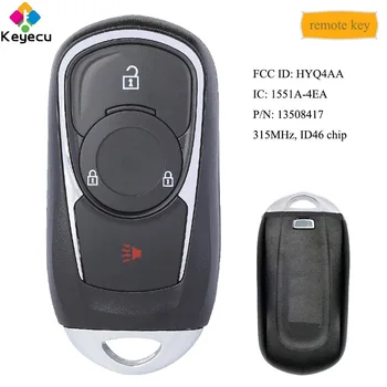 KEYECU Smart Promixity Remote Control Car Key With 4 Buttons 315MHz-FOB for Buick Encore 2017 2018 2019 FCC-a: HYQ4AA, 13508417