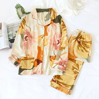 2020 svježe cvijeće područje ljetne pidžama setovi ženska пижама ugodan svakodnevni dugi rukav kvaliteta pidžama Ženska kućna odjeća topla rasprodaja