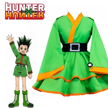 Anime HUNTER X HUNTER GON·FREECSS Men Women Green Kimono Cosplay Costume Custom Customized Any Size