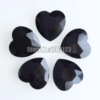 Besplatna dostava AAA+ staklo Crystal crni oblik srca pointback rhinestones koristiti za diy/odjeća i pribor SWHP202
