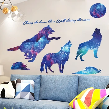 [shijuekongjian] strašni vuk zidne naljepnice DIY životinje zidne naljepnice za doma dnevni boravak spavaća soba dječja soba dekoracija