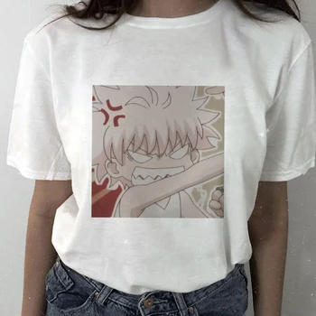Killua Zoldyck Graphic Tee shirt Anime Hunter X Hunter odjeća ljetnim besplatne majice kratkih rukava Femme Hisoka majice vanjska odjeća